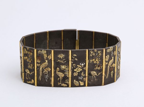 Meiji Period Shakudo Plaques Bracelet