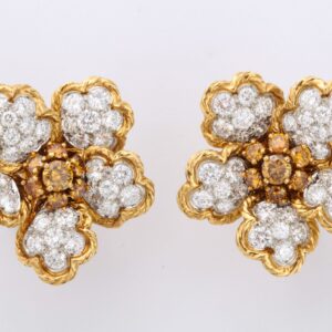 American Diamond And Yellow Diamond Pair Of Earrings