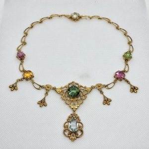 Victorian Multi-Gem And Diamond Necklace