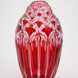 Albert I Period Red Overlay Glass Vase