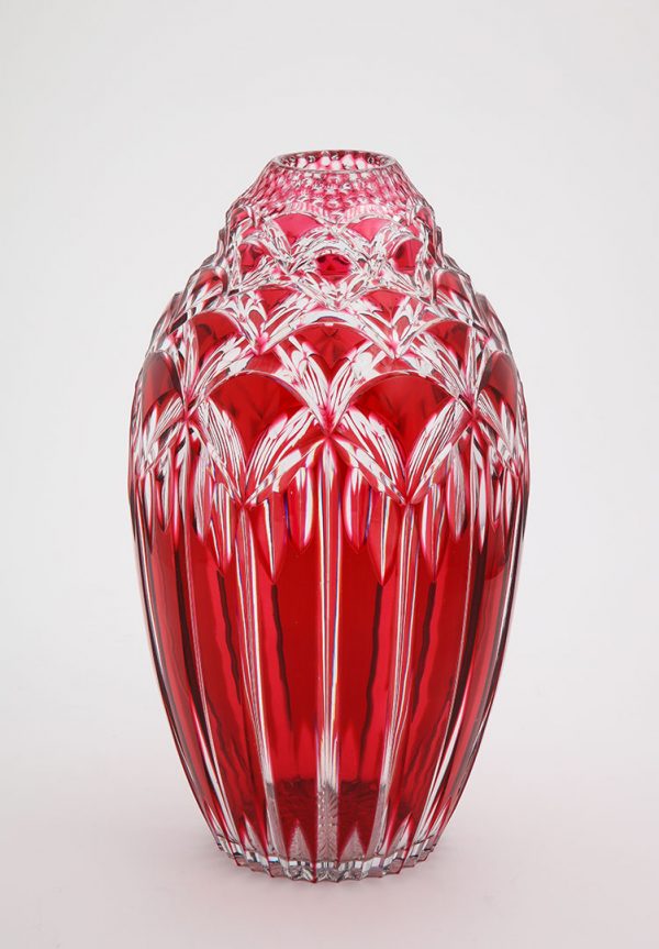 Albert I Period Red Overlay Glass Vase