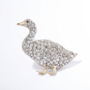 Victorian Diamond Duck Brooch