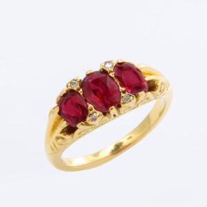 Victorian Three-Stone Ruby Ring