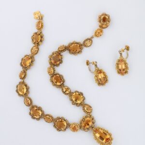 Louis Philippe Period Topaz Necklace and Earrings