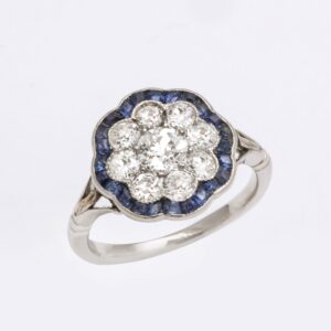 Art Deco Diamond and Sapphire Ring