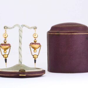 c.1870 French Drop Earrings in Original Box