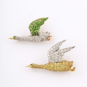 Two English Duck Brooches