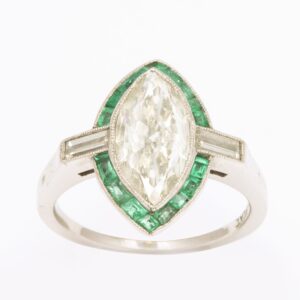 Marquess Diamond & Emerald Ring