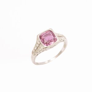 Pink Sapphire & Diamond RIng