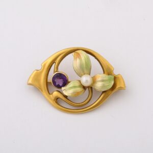 Art Nouveau Enamel Brooch