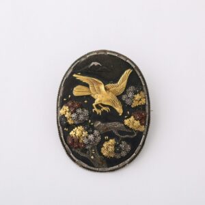 Golden Kite Shakudo Brooch