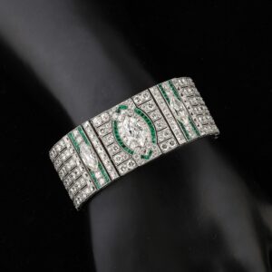 Art Deco Diamond & Emerald Bracelet