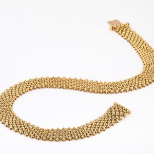 French 18kt Gold Mesh Collar Necklace