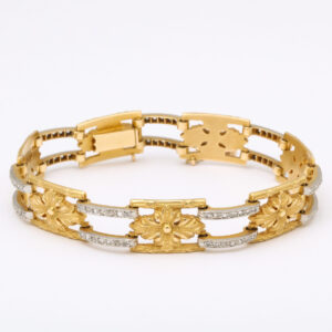Third Republic Period 18kt Gold & Diamond (in Platinum) Bracelet