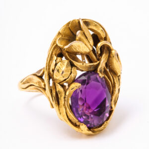 American 14kt Gold & Amethyst Ring