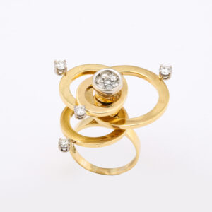 European 18kt Gold & Diamond Kinetic Spinner Ring