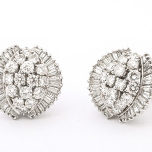 American Platinum & Diamond Pair of Earrings