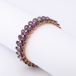 American 18kt Gold, Amethyst & Diamond Julius Cohen Bracelet