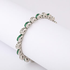 American Platinum, Diamond & Emerald Bracelet