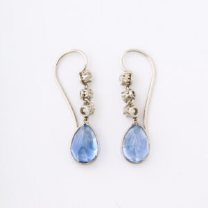 George V Period Platinum, Sapphire & Diamond Earrings