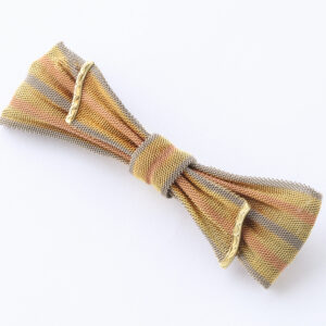 George V Period 15kt 3-Color Woven Gold Bow Brooch
