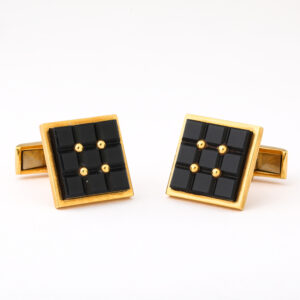 French Onyx & 18kt Gold Cufflinks