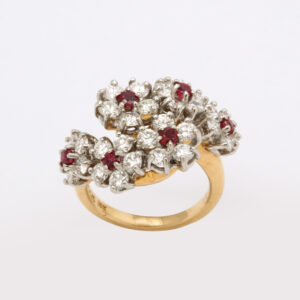 Oscar Heyman 18kt Gold & Platinum, Diamond & Ruby Ring