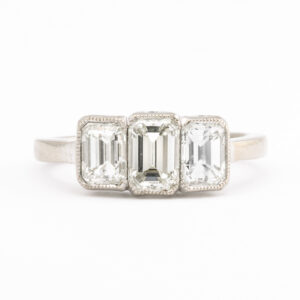 American Platinum 3 Stone Diamond Ring