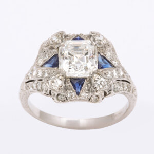 American Platinum, Diamond, & Sapphire Ring