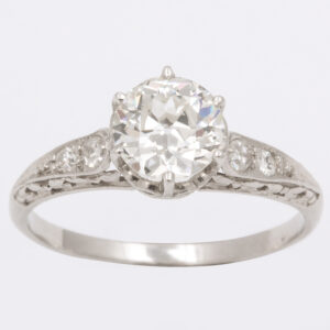 American Old European Cut Diamond Platinum Ring