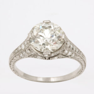 American Platinum & Old European Cut Diamond Ring