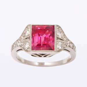 American Platinum, Diamond, & Ruby Ring