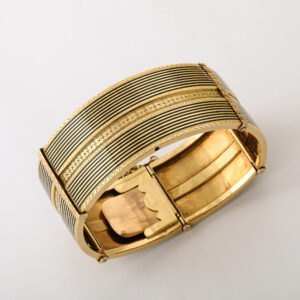 Third Republic Period 18kt Gold & Enamel Bangle Bracelet