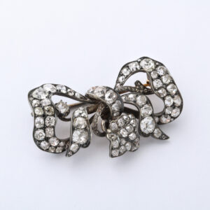 William IV Period Diamond Bow Brooch mounted in Silver and Gold