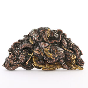 Meiji Period Shakudo Plaque Brooch