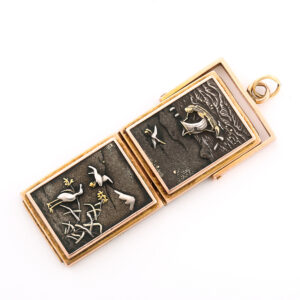 Meiji Period Shakudo Plaque Locket