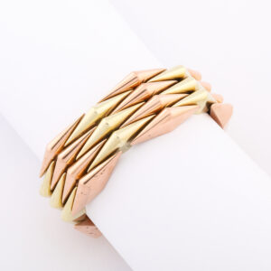 American 14kt Gold Two-Tone Bracelet with Geometric Links