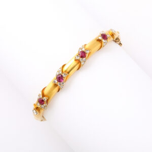 Gold Diamond & Ruby Bracelet