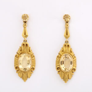 American Citrine & 18kt Gold Earrings