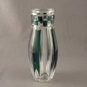 Albert I Period Green Overlay Glass Vase, Joseph Simon for Val St. Lambert