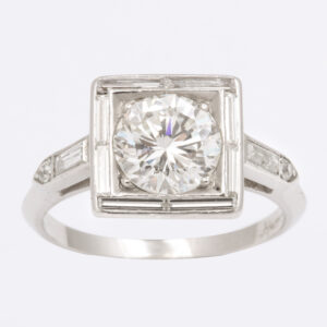American Diamond Ring mounted in Platinum