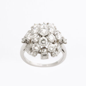 American Platinum & Diamond Cluster Ring