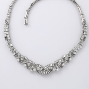 American Diamond Necklace mounted in Platinum