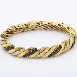 American Sapphire & Diamond 18kt Gold Bracelet