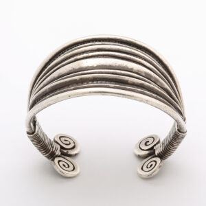 Delon French Silver Cuff Wide Bracelet