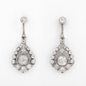 American Platinum Diamond Drop Earrings
